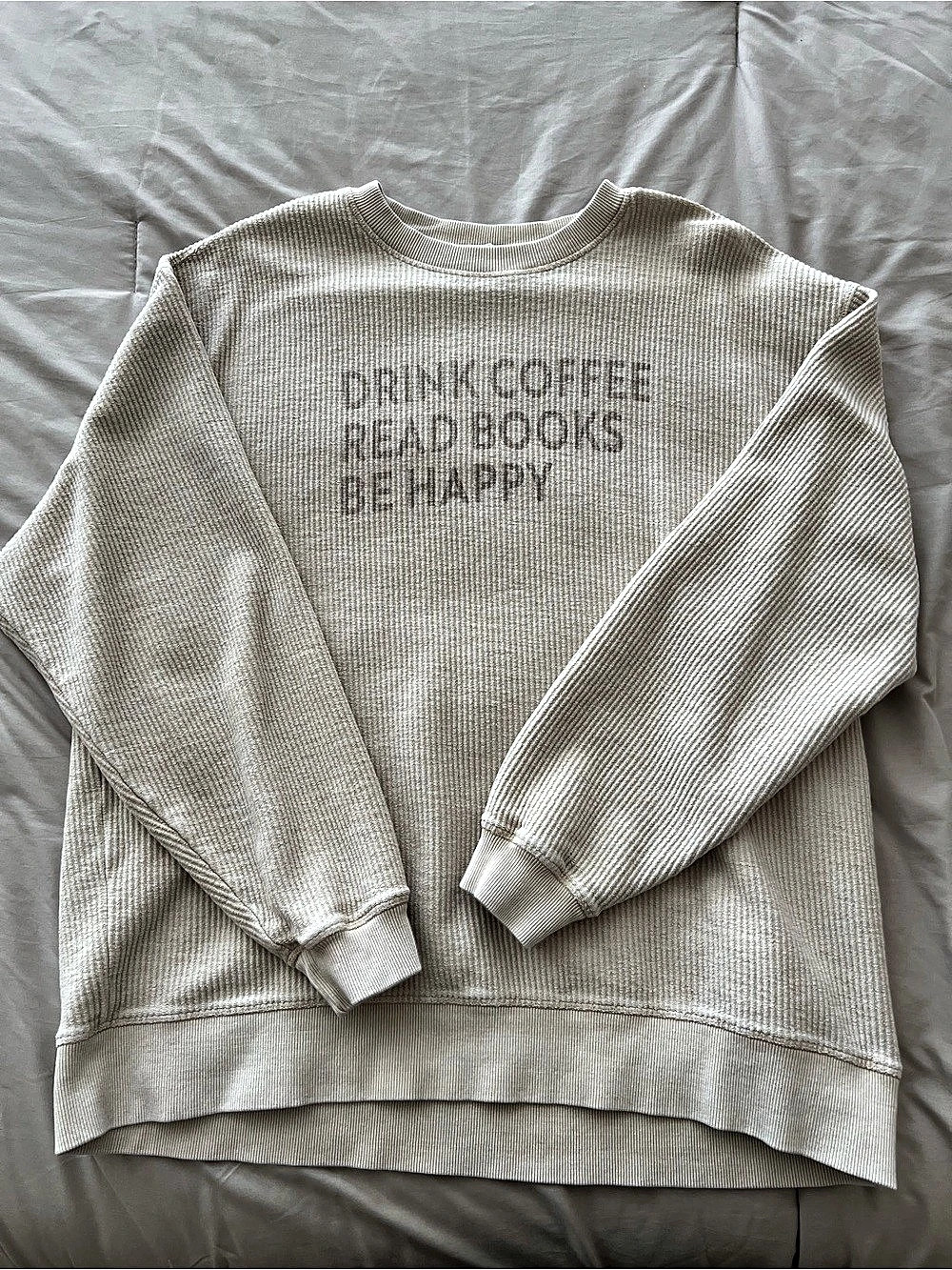 IVY + CLOTH Drink Coffee Read Books Be Happy Sweatshirt (Large)